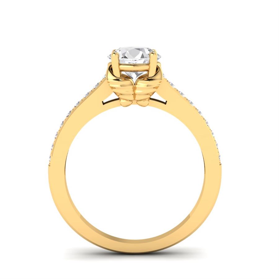 Solitaires Sublime Argent Plaqué Or Jaune Diamant 0.80 ct