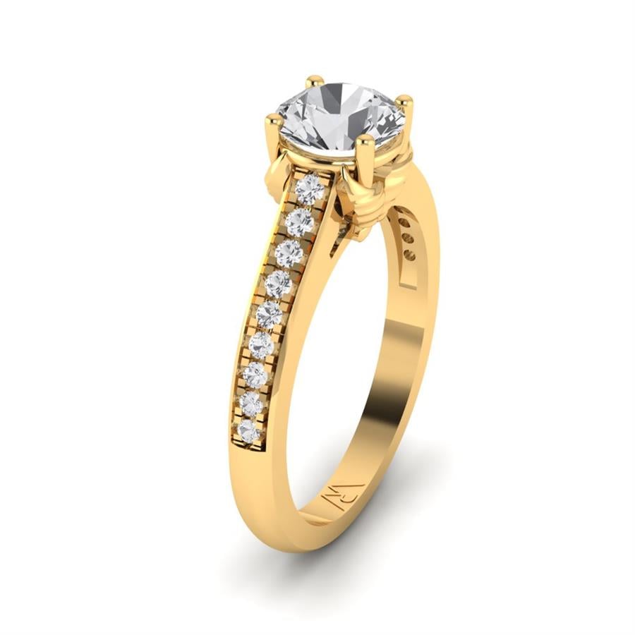 Solitaires Sublime Argent Plaqué Or Jaune Diamant 0.80 ct