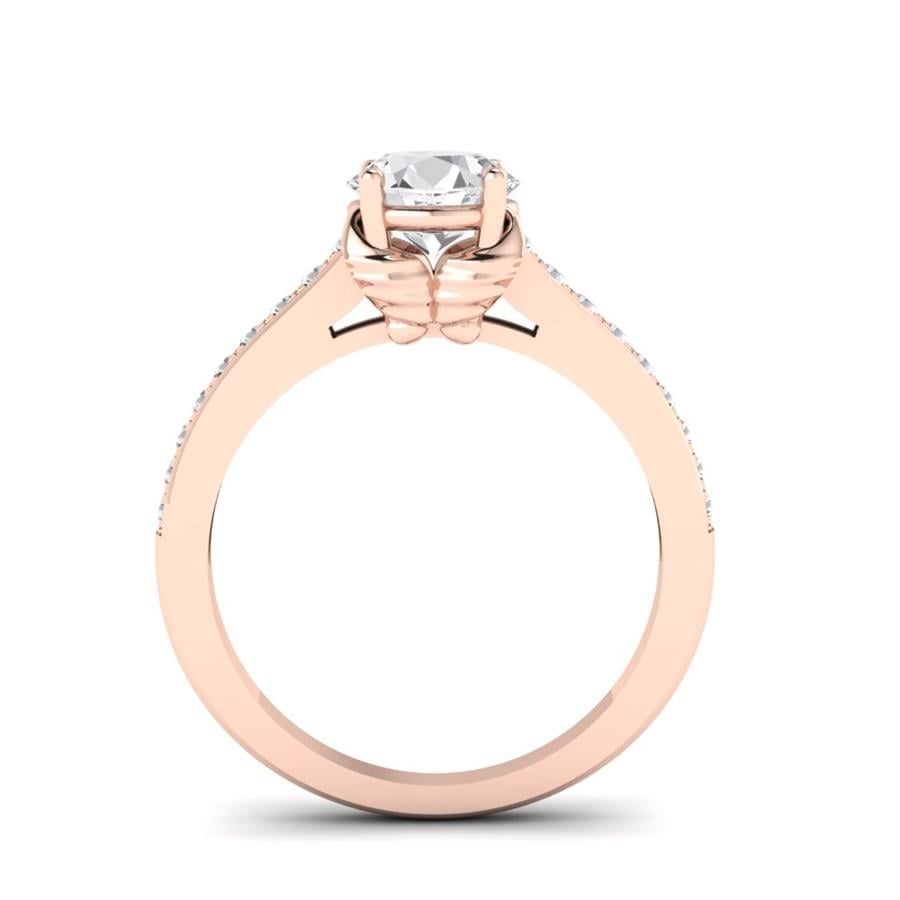 Solitaires Sublime Argent Plaqué Or Rose Oxyde de zirconium 0.80 ct