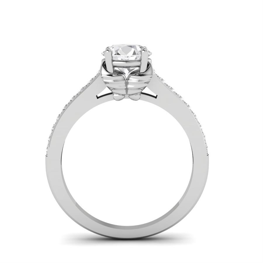 Solitaires Sublime Argent Rhodié Blanc Diamant 0.80 ct