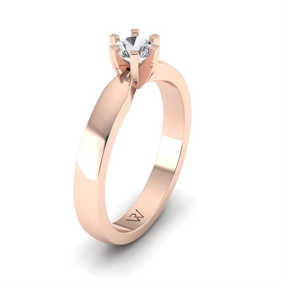 Solitaires Sublime Or Rose Argent Diamant 0.33 ct
