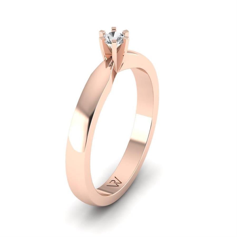 Solitaires Sublime Or Rose Argent Diamant 0.10 ct