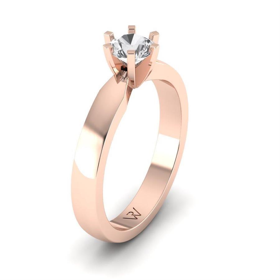 Solitaires Sublime Or Rose Argent Diamant 0.50 ct