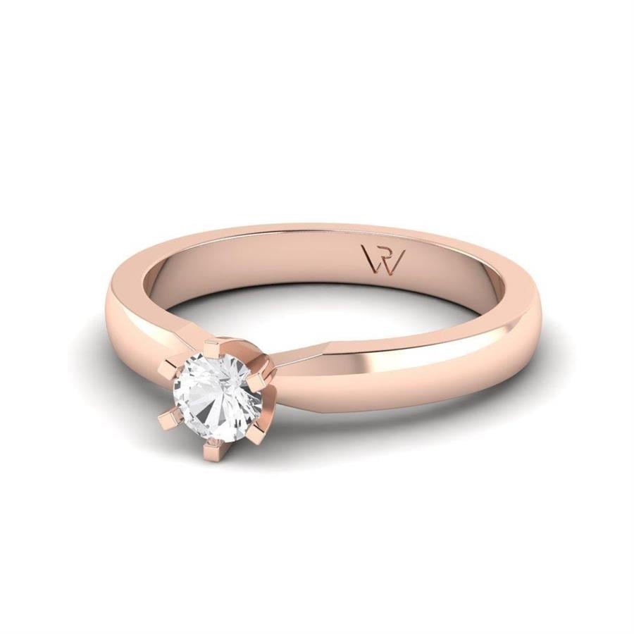 Solitaires Sublime Or Rose Argent Diamant 0.25 ct