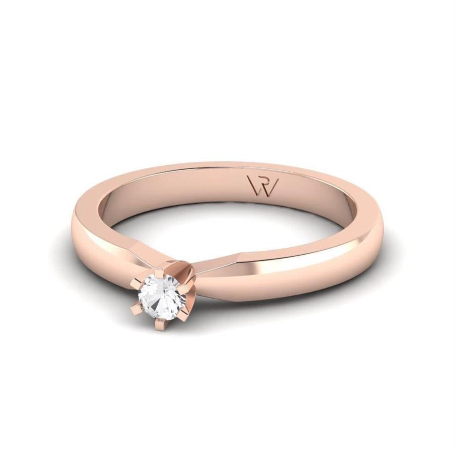 Solitaires Sublime Or Rose Argent Diamant 0.10 ct
