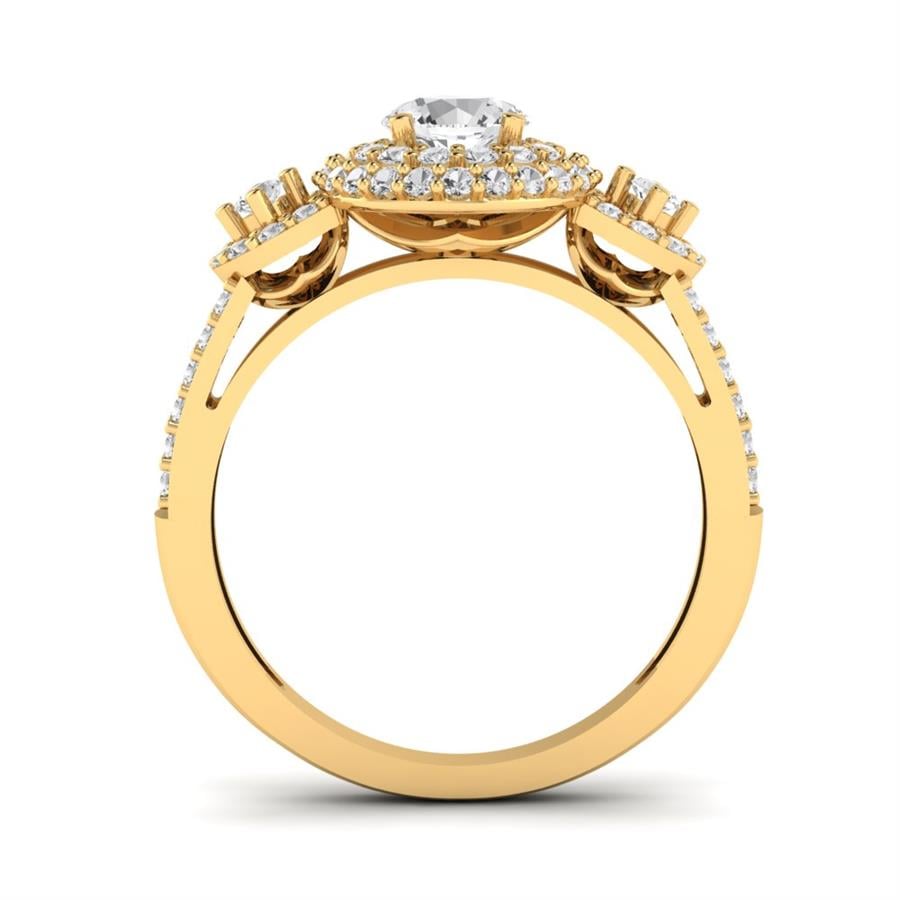Solitaires Superbe Argent Plaqué Or Jaune Diamant 1.2 ct
