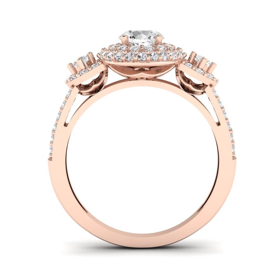 Solitaires Superbe Argent Plaqué Or Rose Diamant 1.2 ct