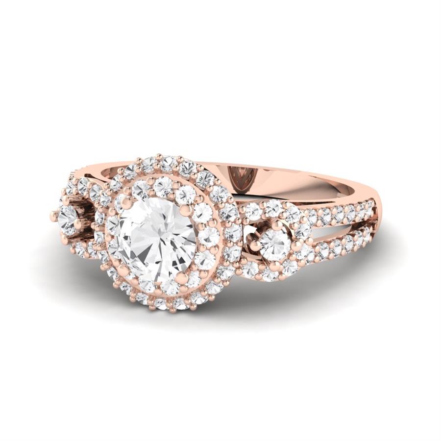 Solitaires Superbe Or Rose Diamant 1.2 ct