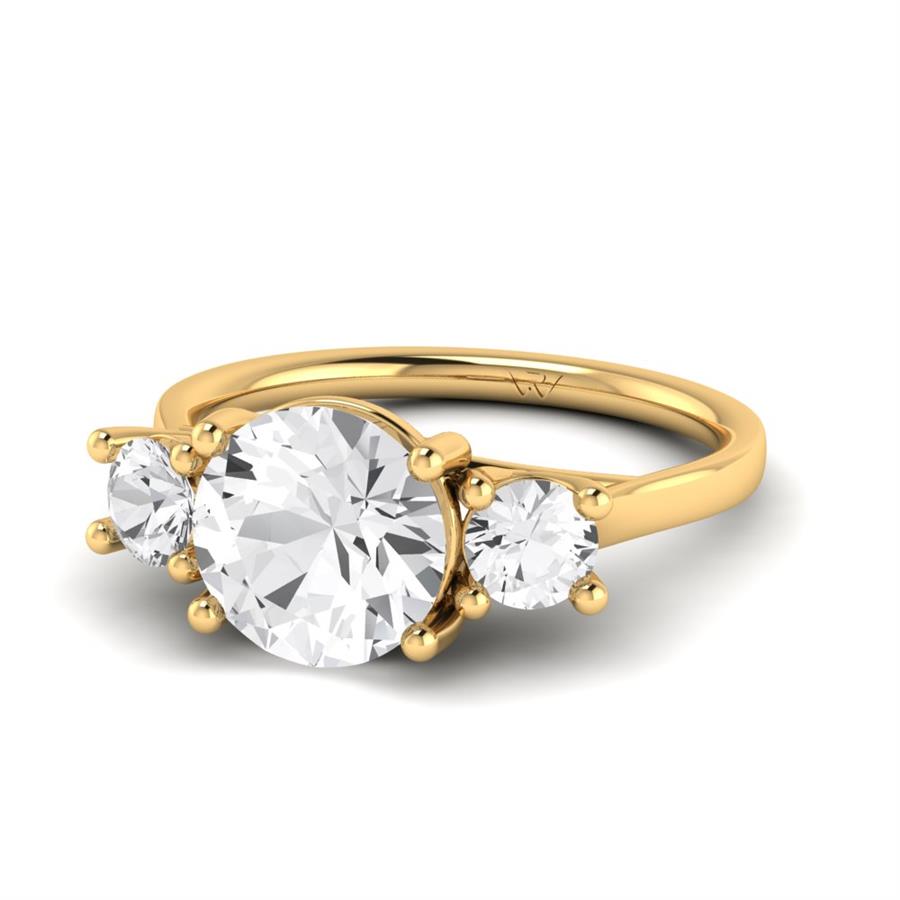 Solitaires Syra Argent Plaqué Or Jaune Oxyde de zirconium 2.4 ct
