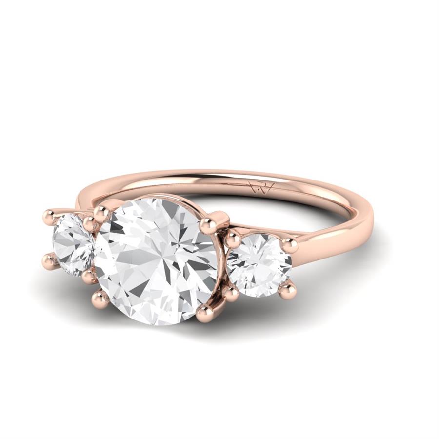 Solitaires Syra Argent Plaqué Or Rose Diamant 2.4 ct