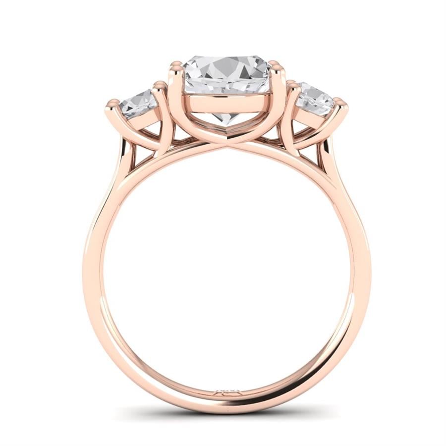 Solitaires Syra Argent Plaqué Or Rose Oxyde de zirconium 2.4 ct
