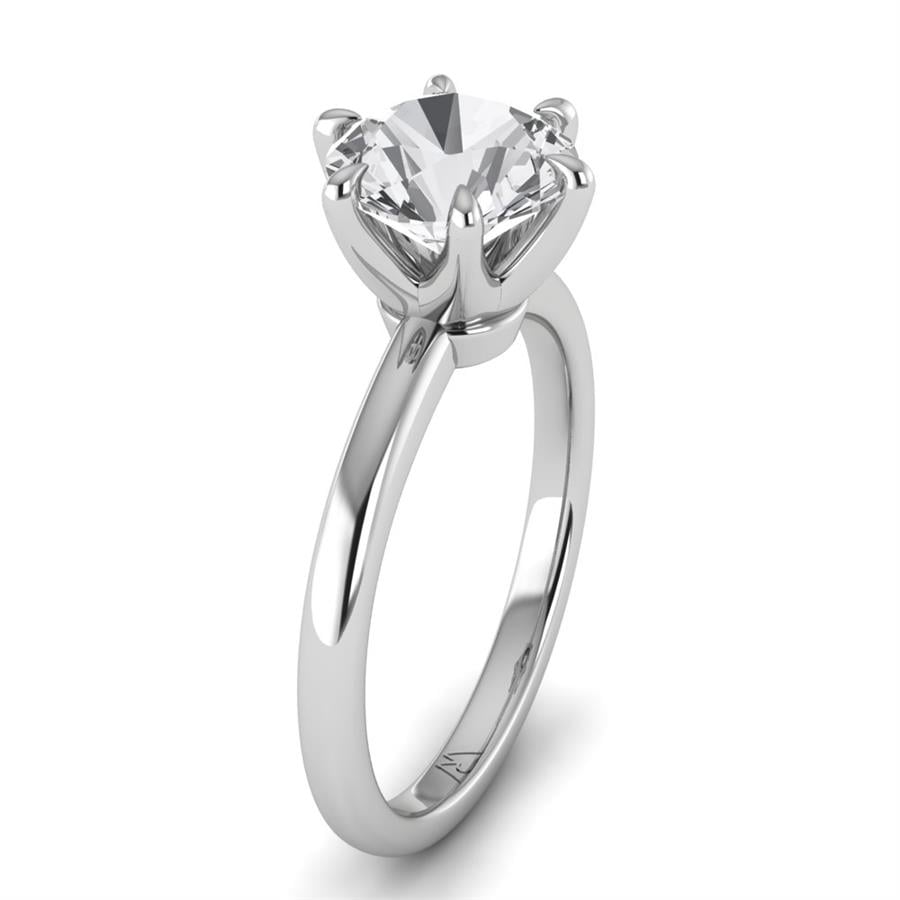 Solitaires Talara Argent Rhodié Blanc Diamant de Synthèse 2 ct