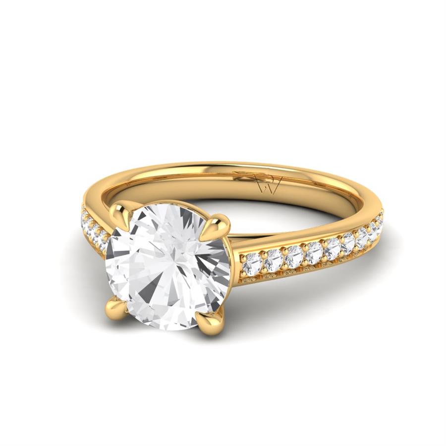 Solitaires Thalen Argent Plaqué Or Jaune Diamant 2.30 ct