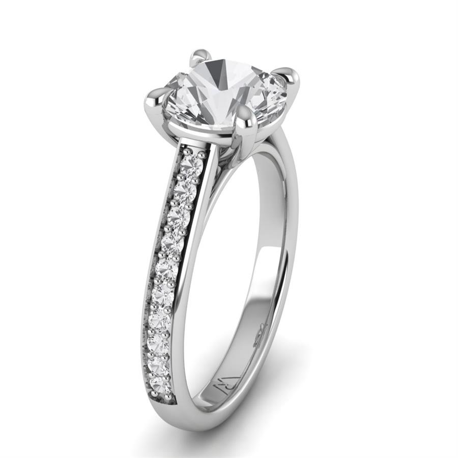 Solitaires Thalen Argent Rhodié Blanc Oxyde de zirconium 2.30 ct