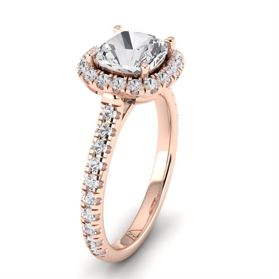 Solitaires Thalys Argent Plaqué Or Rose Diamant 2.55 ct