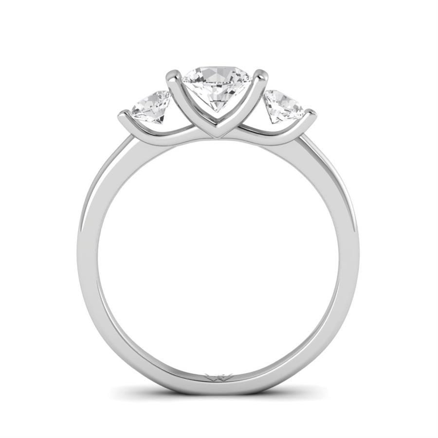 Solitaires Trio Or Blanc Oxyde de zirconium 0.9 ct