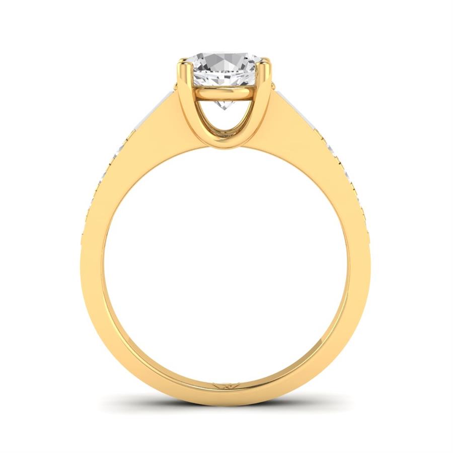 Solitaires Volonté Argent Plaqué Or Jaune Oxyde de zirconium 1.2 ct