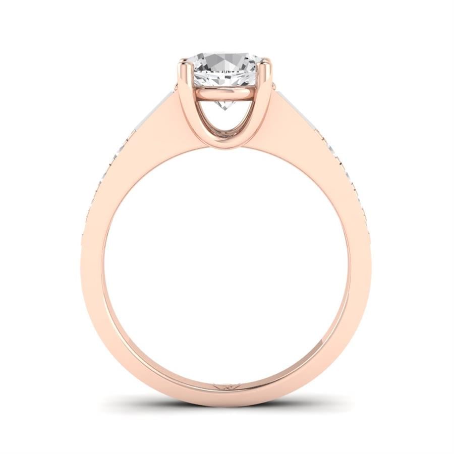 Solitaires Volonté Argent Plaqué Or Rose Oxyde de zirconium 1.2 ct