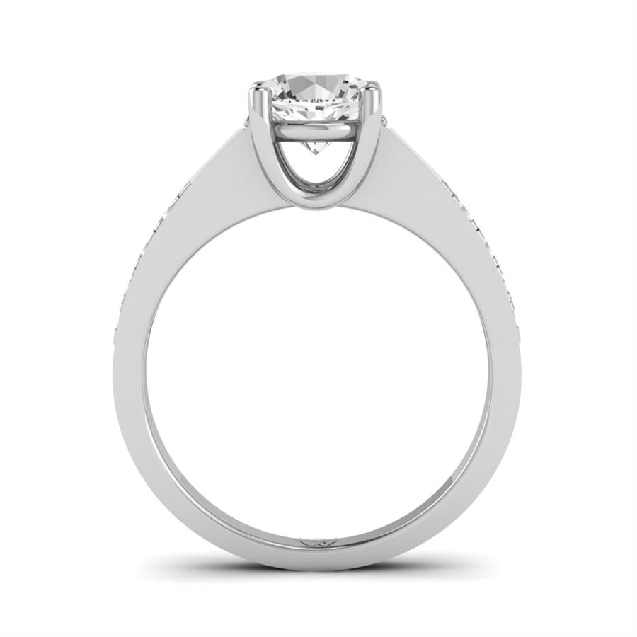 Solitaires Volonté Argent Rhodié Blanc Oxyde de zirconium 1.2 ct