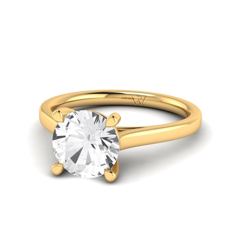 Solitaires Vérona Argent Plaqué Or Jaune Diamant 2 ct