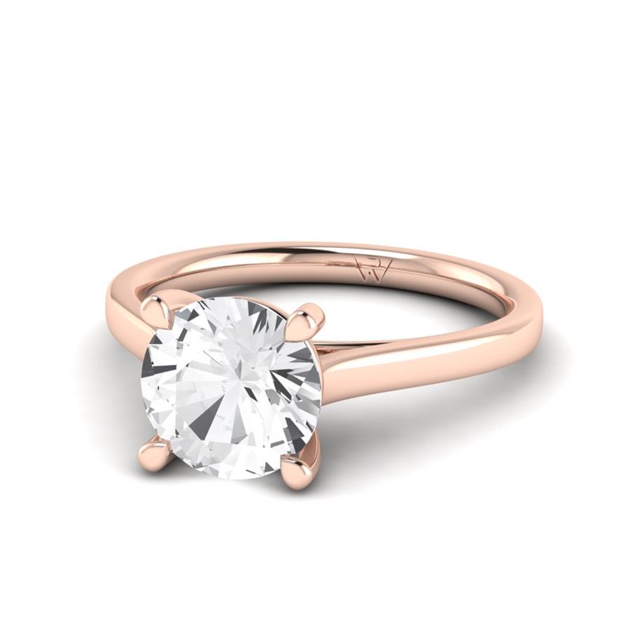 Solitaires Vérona Argent Plaqué Or Rose Diamant 2 ct