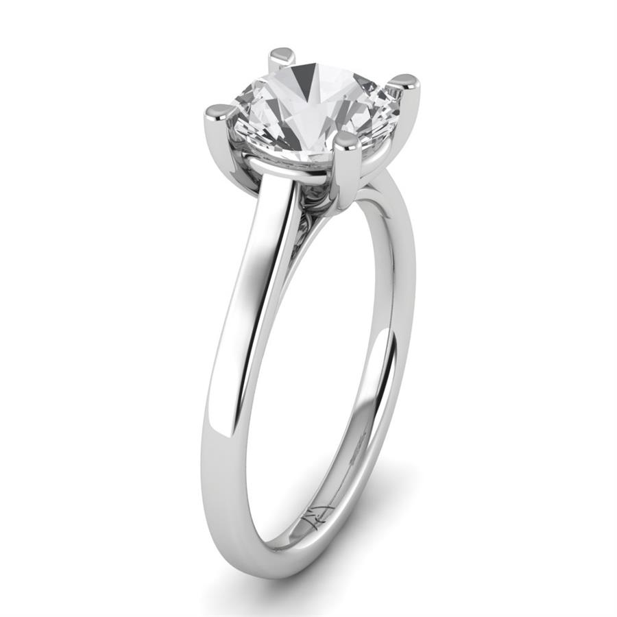 Solitaires Vérona Argent Rhodié Blanc Oxyde de zirconium 2 ct