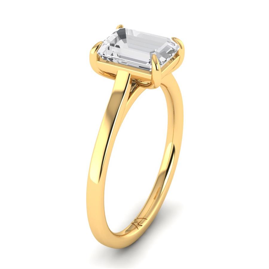 Solitaires Zyra Argent Plaqué Or Jaune Diamant 2 ct
