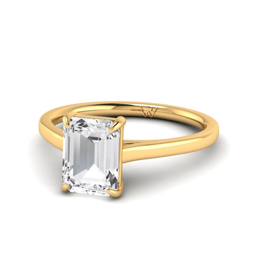 Solitaires Zyra Argent Plaqué Or Jaune Diamant 2 ct