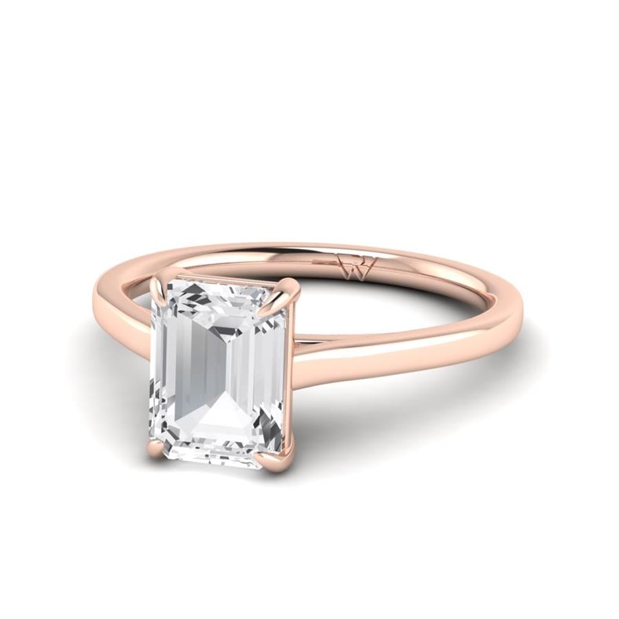 Solitaires Zyra Argent Plaqué Or Rose Oxyde de zirconium 2 ct