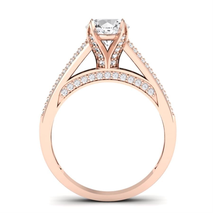 Soltaires Rosa Argent Plaqué Or Rose Diamant 1 ct