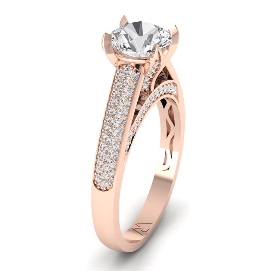 Soltaires Rosa Argent Plaqué Or Rose Oxyde de zirconium 1 ct