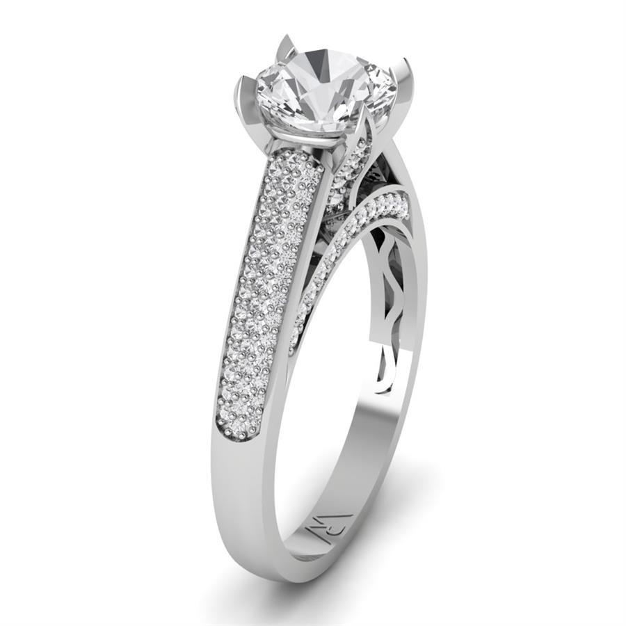 Soltaires Rosa Argent Rhodié Blanc Diamant 1 ct