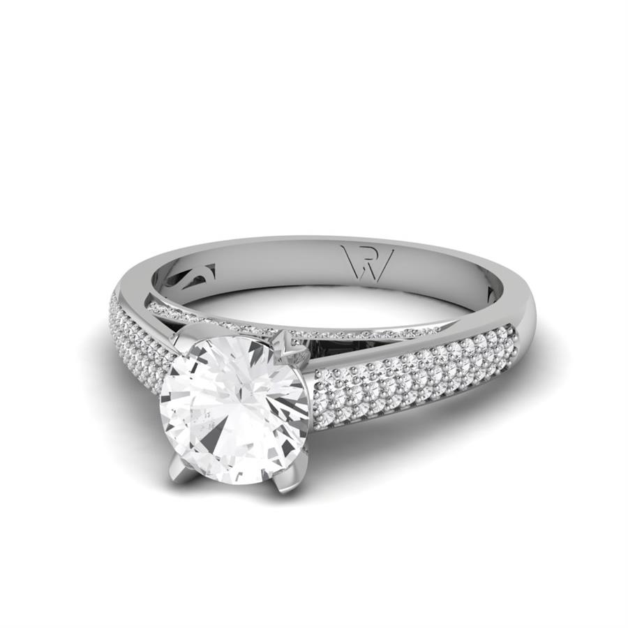 Soltaires Rosa Argent Rhodié Blanc Diamant 1 ct