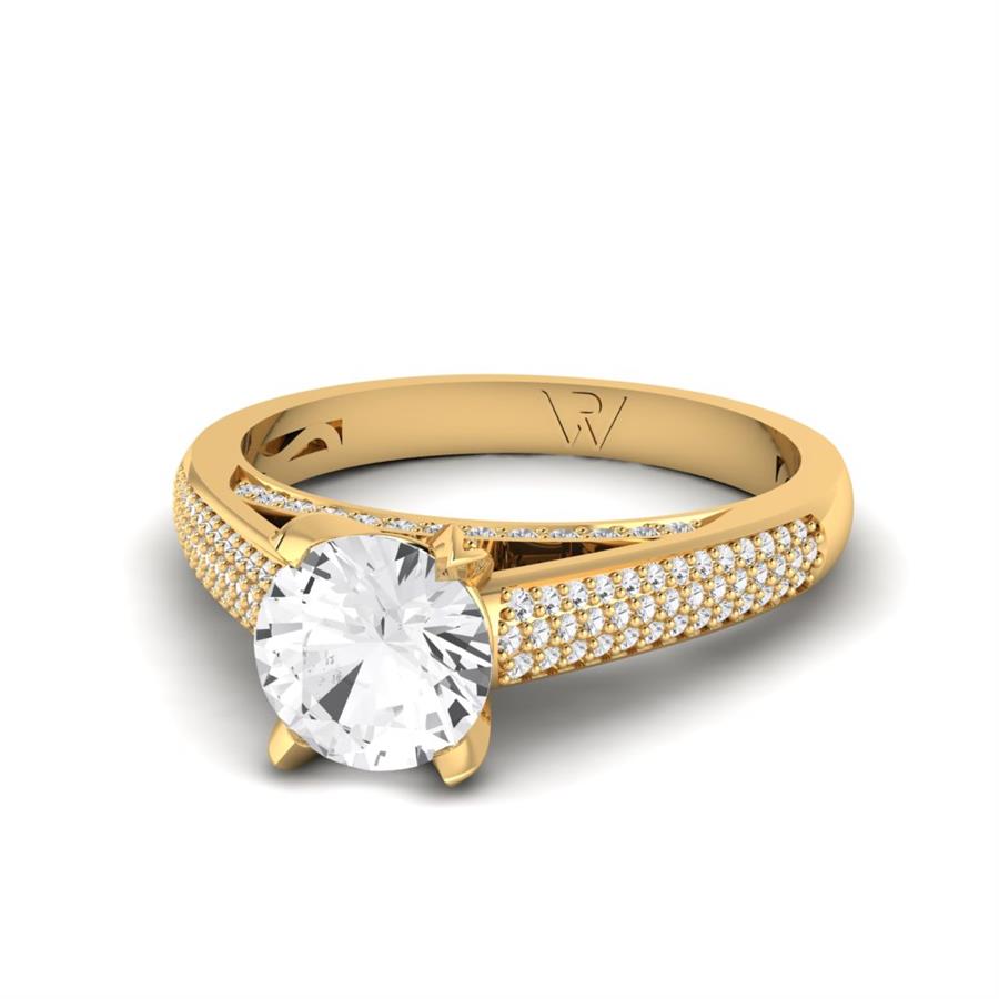 Soltaires Rosa Or Jaune Diamant 1 ct