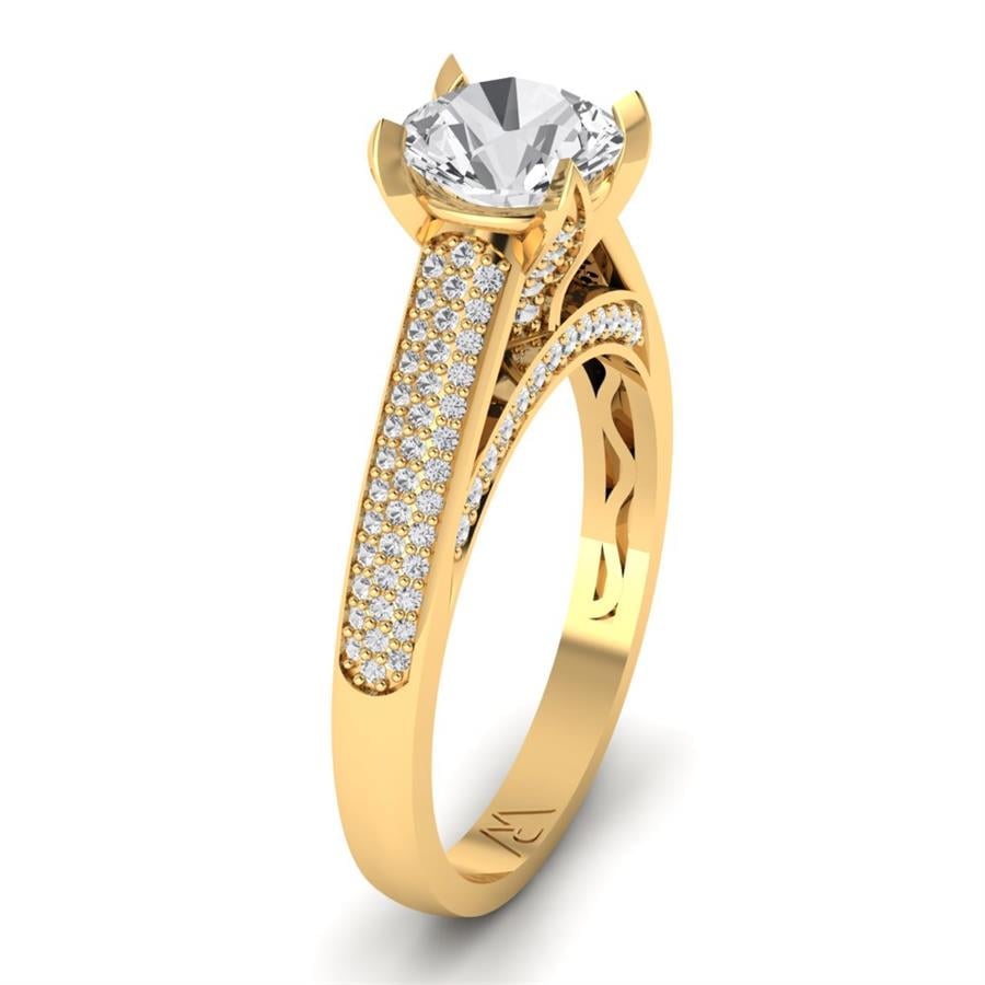 Soltaires Rosa Or Jaune Oxyde de zirconium 1 ct