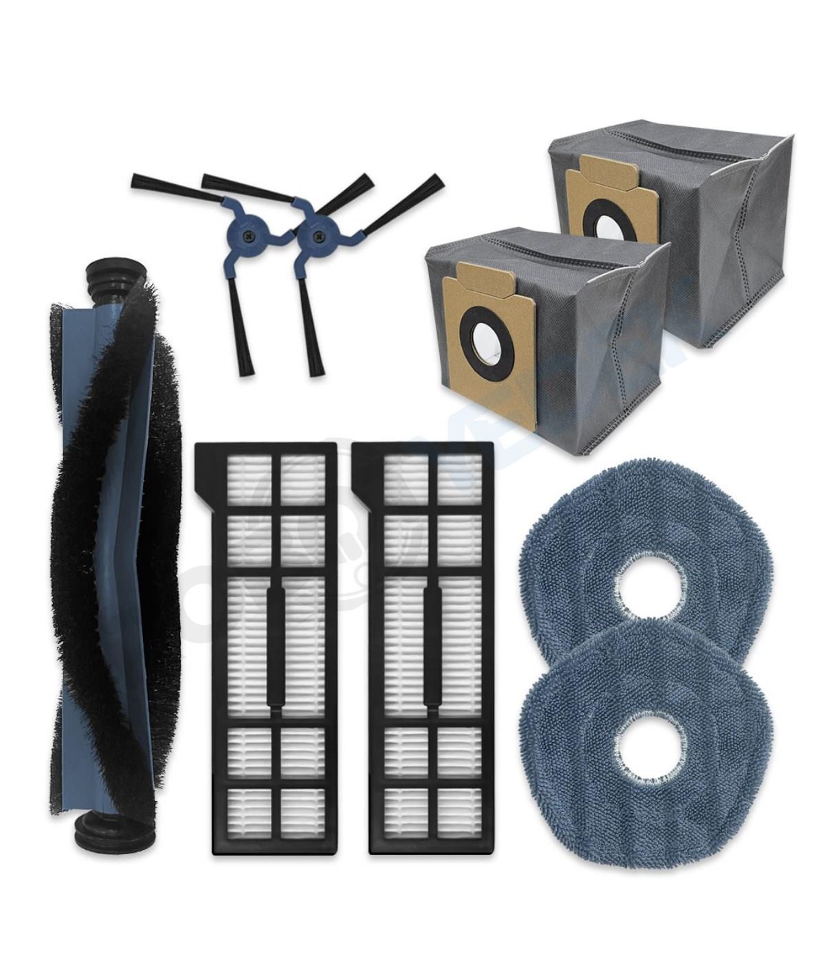 Anker-Eufy X10 Pro Omni Hybrid Uyumlu Yenileme Seti Fırça Filtre Mop Toz Torbası 9 Parça