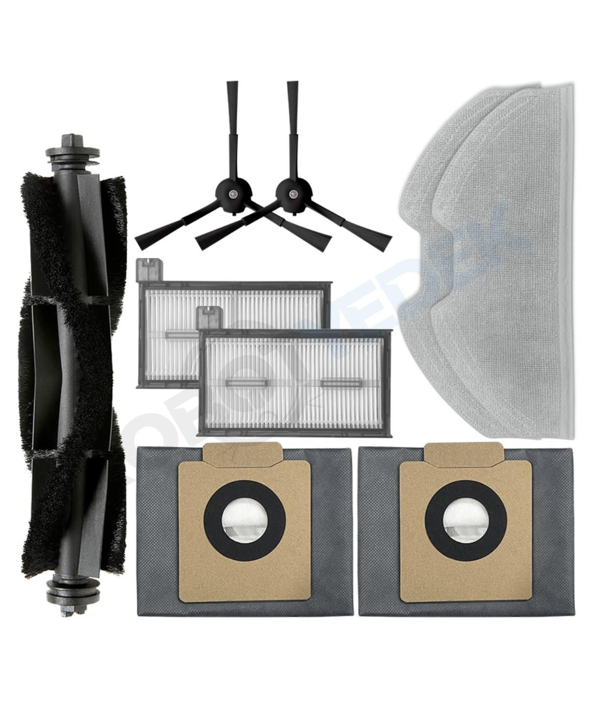 Anker-Eufy X8 Pro Hybrid Uyumlu Yenileme Seti Fırça Filtre Mop Toz Torbası 9 Parça