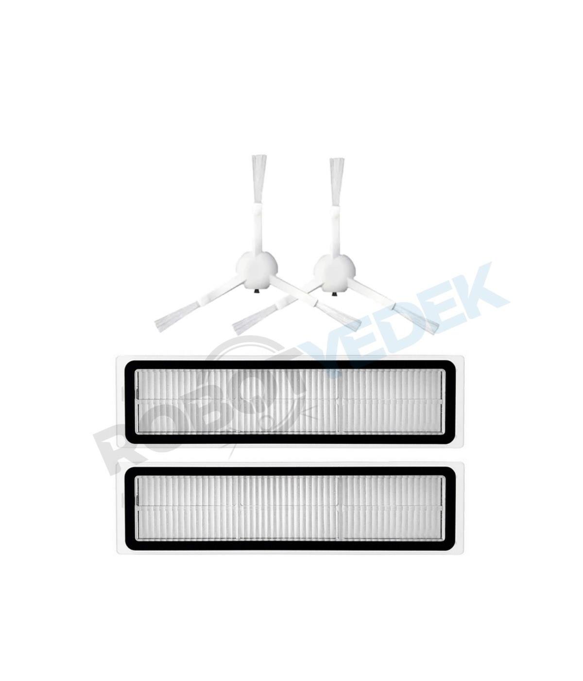 Dreame D10S D10S Pro Uyumlu Yedek Hepa Filtre ve Beyaz Yan Fırça-4 Parça