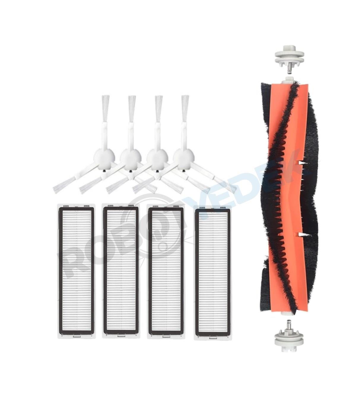 Dreame D10S D10S Pro Uyumlu Yedek Mopsuz Beyaz Yan Fırça Hepa Filtre Seti-9 Parça