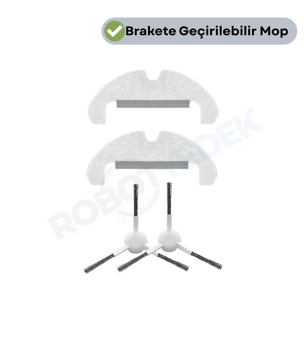 Dreame D10S Plus (RLS6AD) Uyumlu Yedek Mop ve Yan Fırça-4 Parça