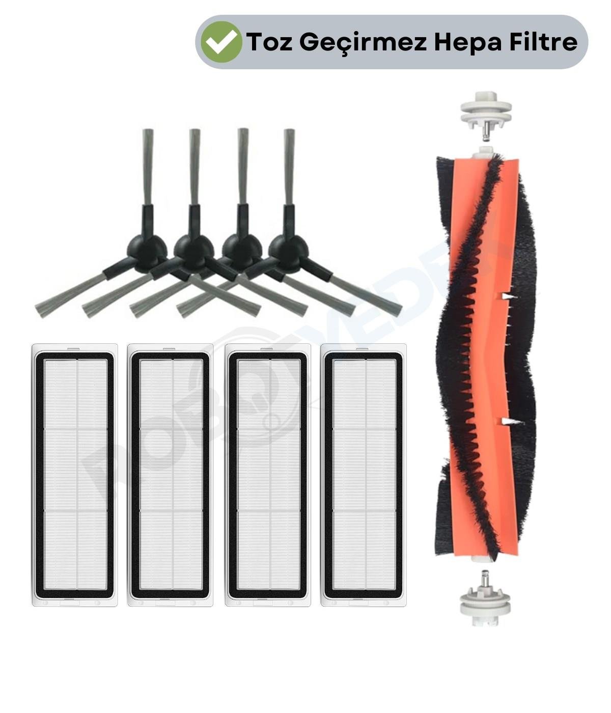 Dreame D10S Plus (RLS6AD) Uyumlu Yedek Mopsuz Fırça Hepa Filtre Seti-9 Parça
