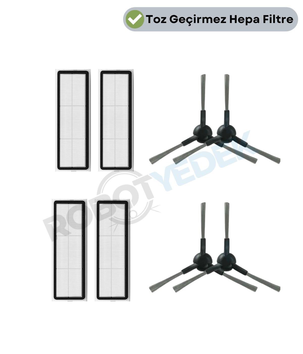 Dreame D20 (ULTRA DEĞİL) RLD35GA Hepa Filtre ve Yan Fırça-8 Parça