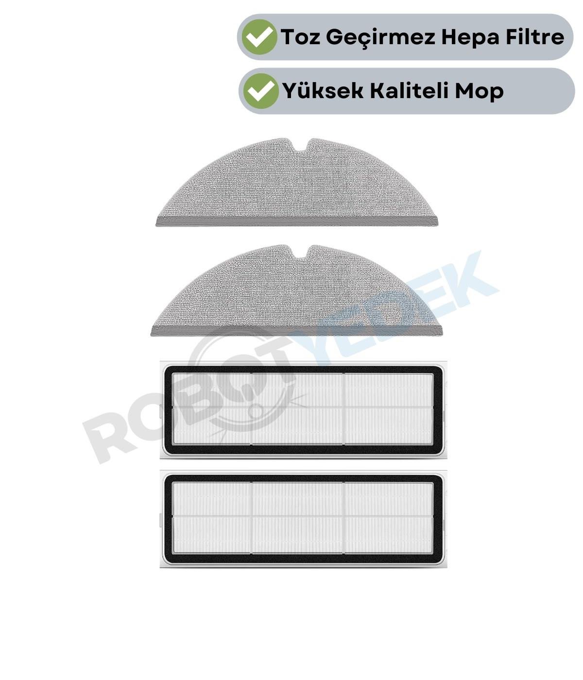 Dreame D20 (ULTRA DEĞİL) RLD35GA Mop ve Hepa Filtre-4 Parça