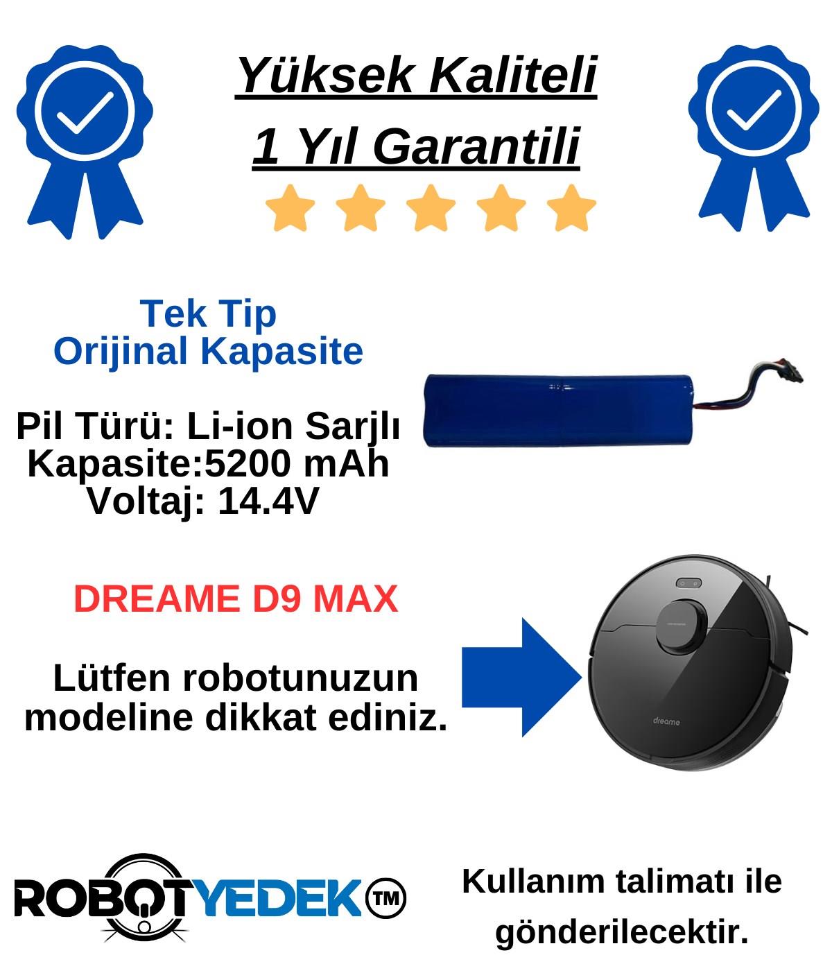Dreame D9 Max Bataryası