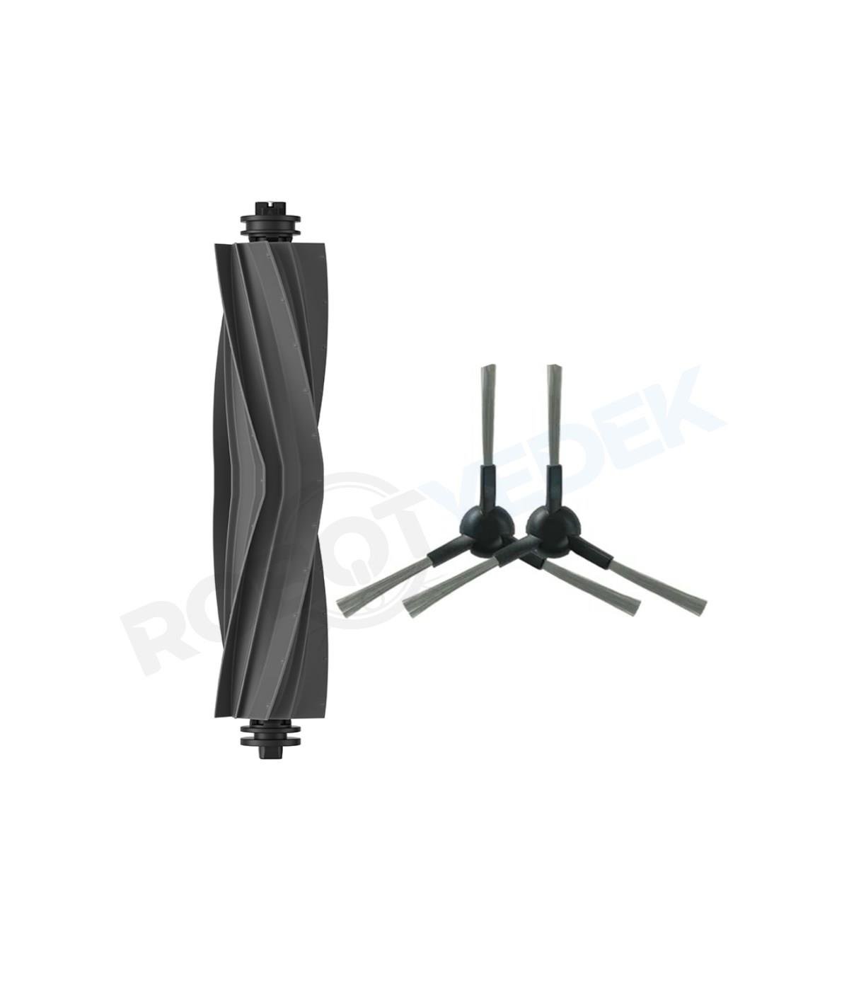 Dreame D9 Max Gen 2 Uyumlu Yedek Silikon Ana Fırça ve Yan Fırça-3 Parça