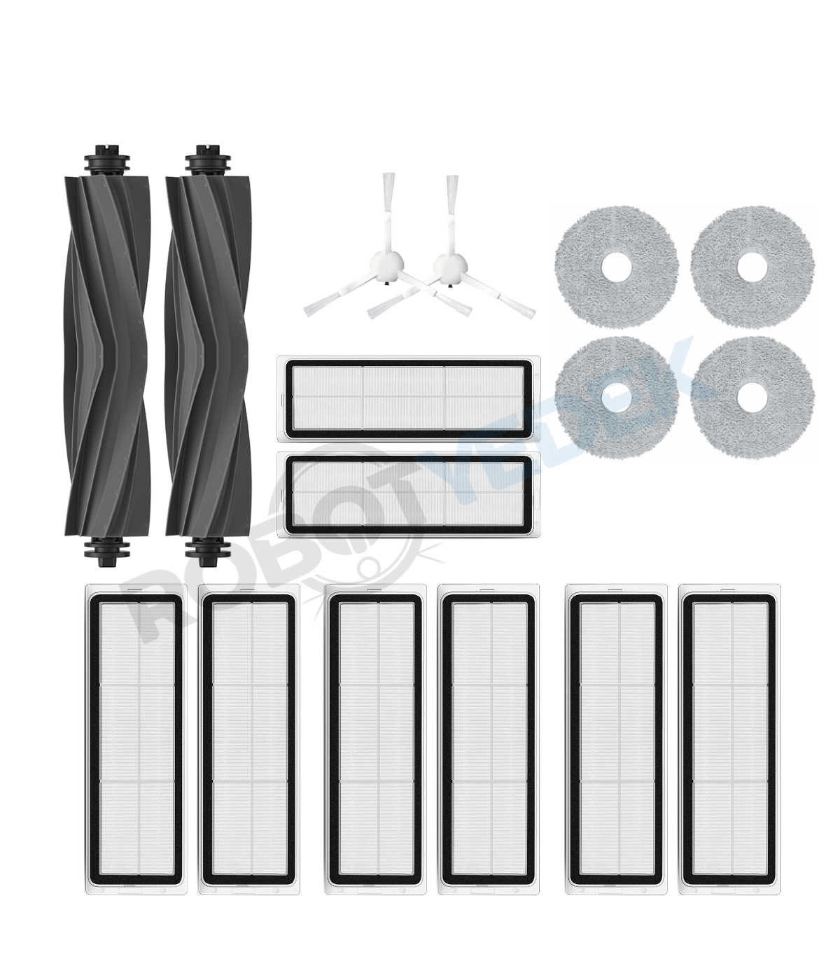 Dreame L10 Ultra Uyumlu Yedek Kauçuk Fırça Hepa Filtre Mop Seti-18 Parça