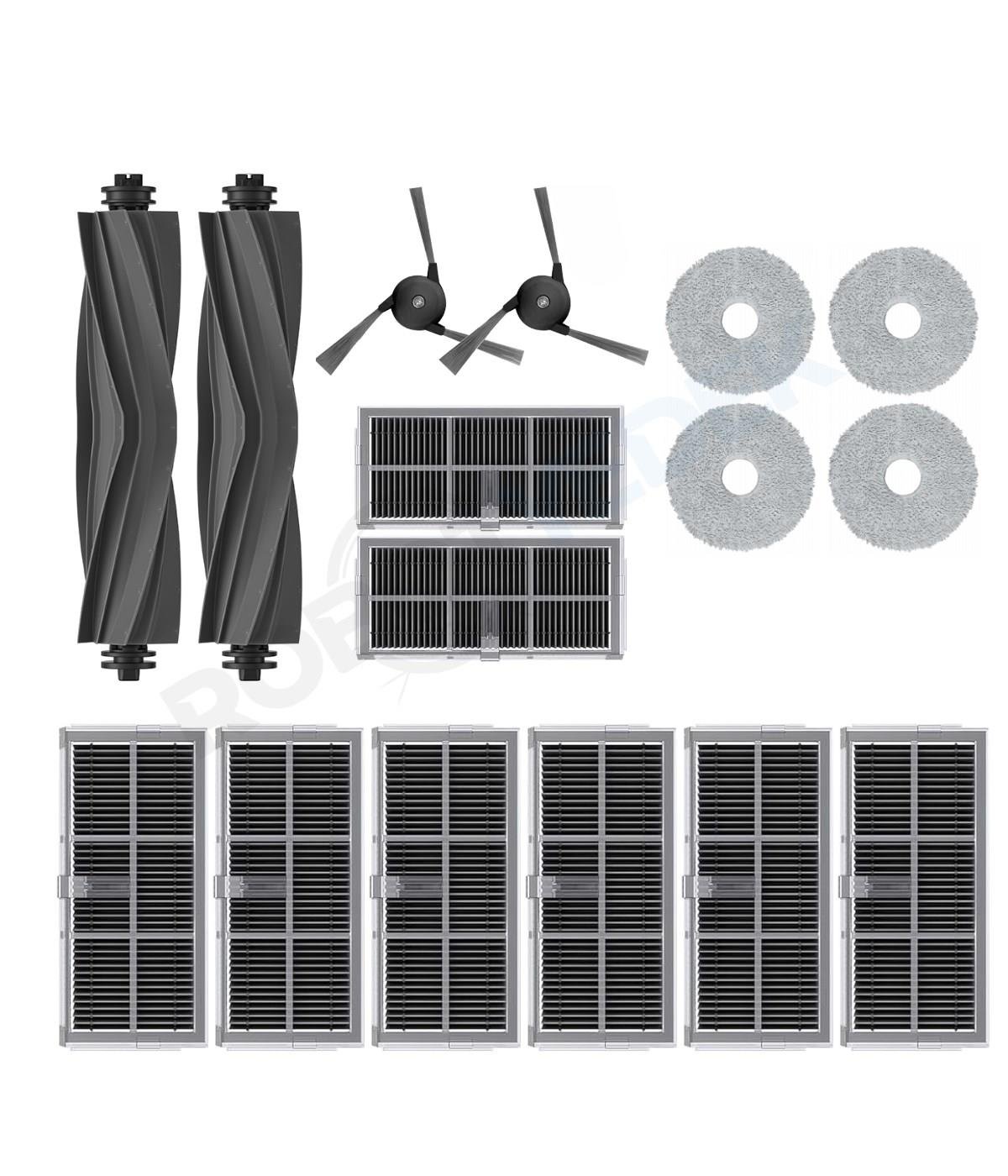 Dreame L40 Ultra Uyumlu Kauçuk Fırça Hepa Filtre Mop Seti-16 Parça