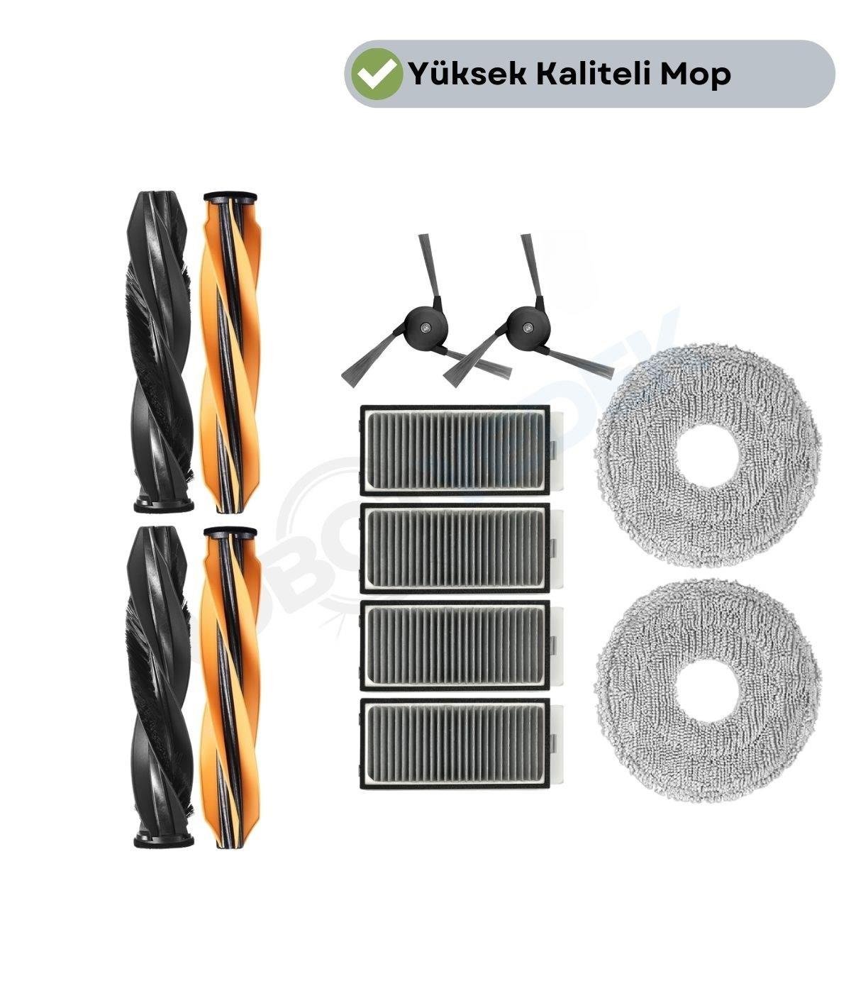 Dreame L40S Pro Ultra (RLL74CE) Ana Fırça Takımı Hepa Filtre Mop Seti-10 Parça