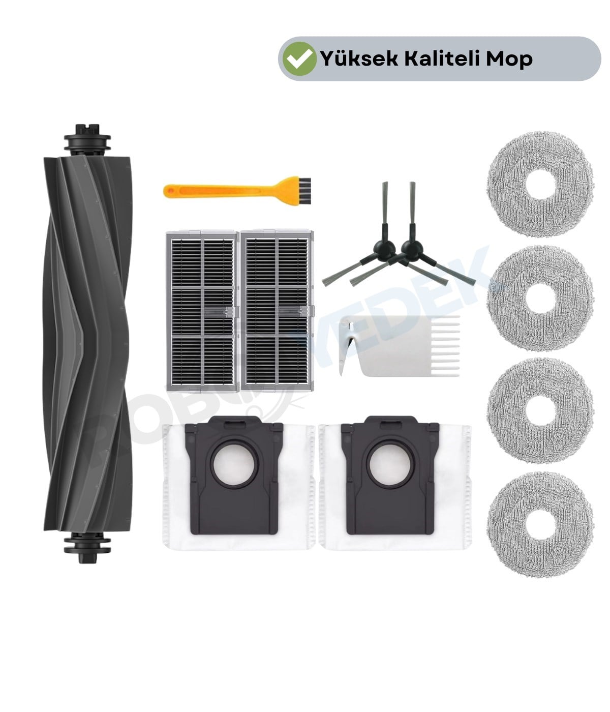 Dreame X40 Master (RLX73CE) Uyumlu Ana Fırça Hepa Filtre Mop Toz Torbası Seti-13 Parça