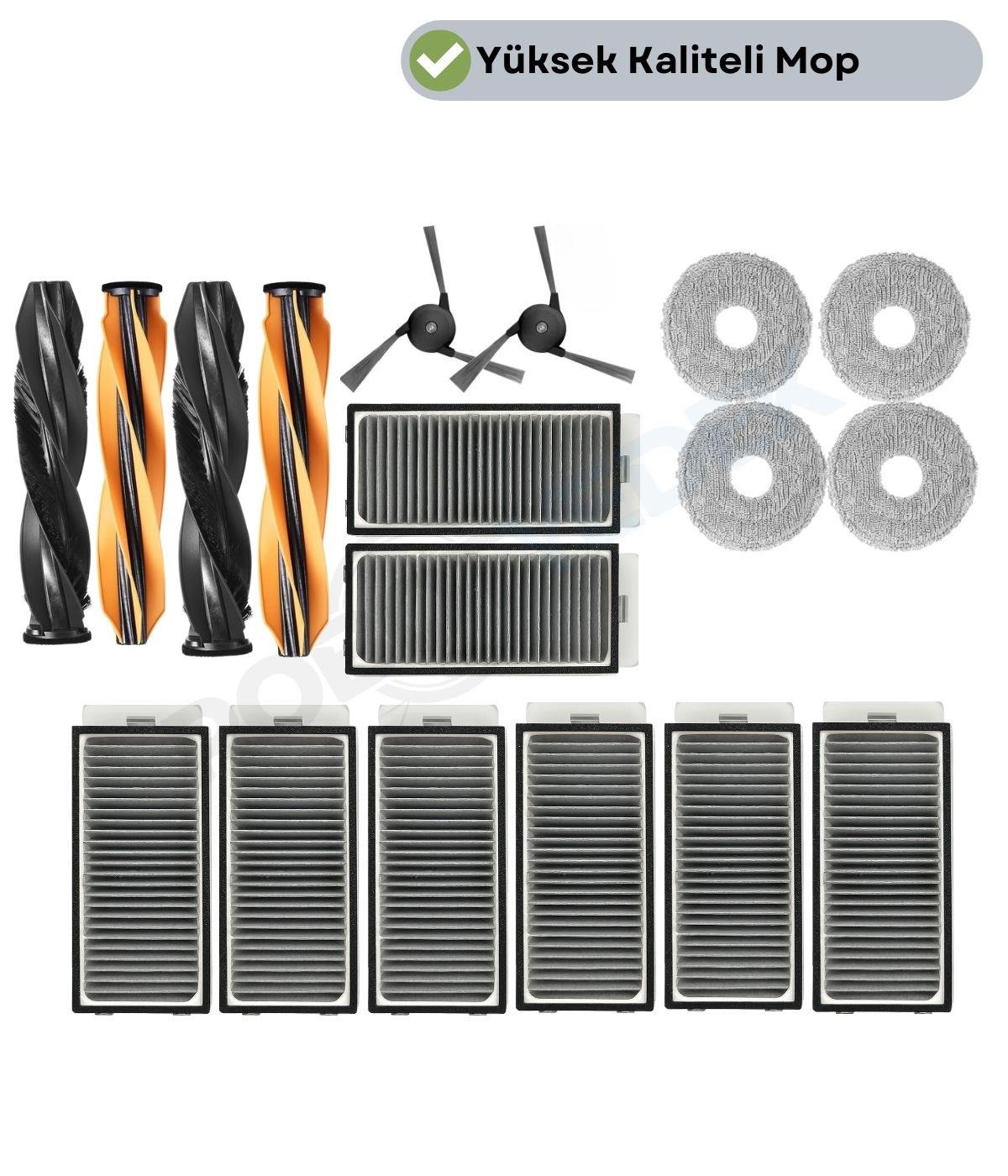 Dreame X50 Ultra Complete (RLX85CE) Ana Fırça Takımı Hepa Filtre Mop Seti-16 Parça